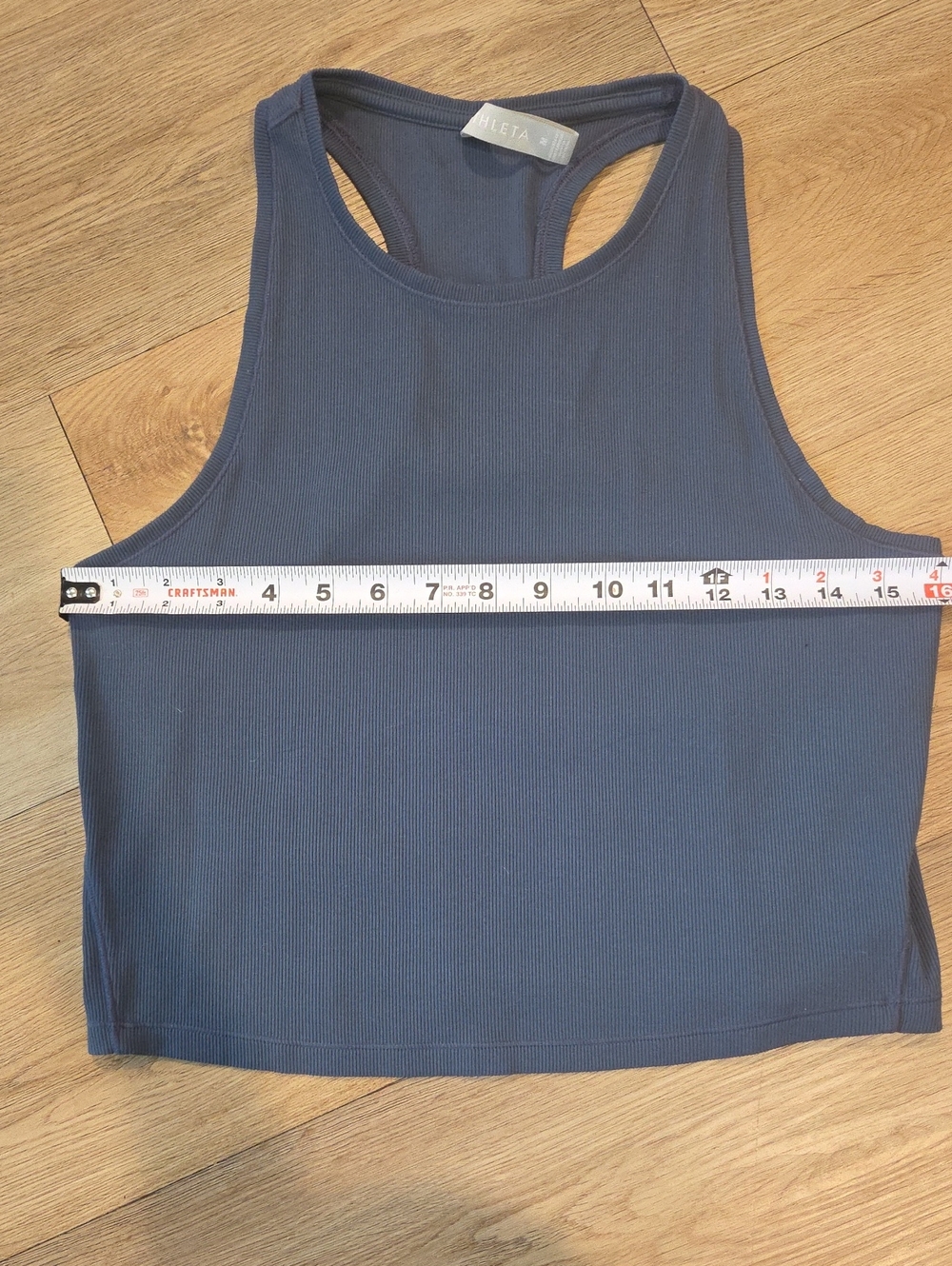 Athleta Navy Ribbed Racerback Crop Top - Picture 4 of 5